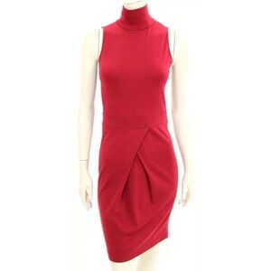 Armani Collezioni red sleeveless midi sheath dress